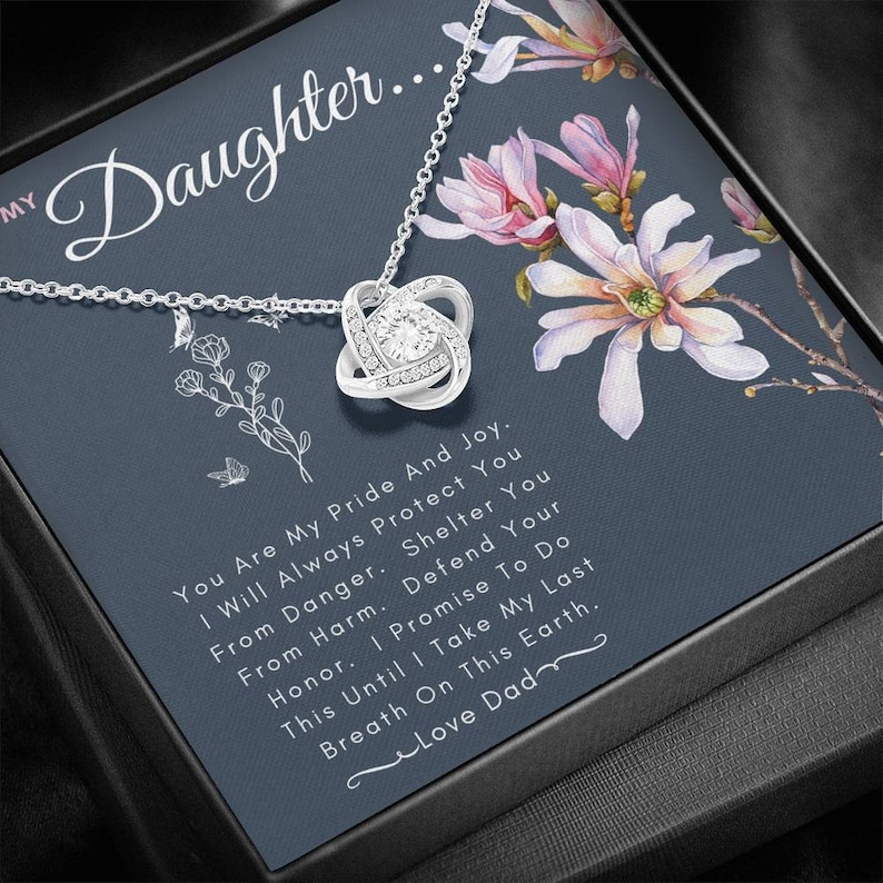 To My Daughter Necklace With Message Cardgift for Daughter Etsy