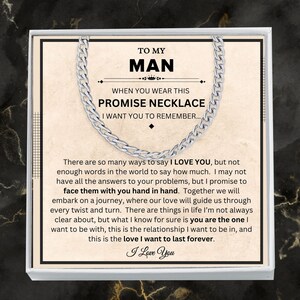 To My Man Cuban Chain Necklace for Him, Best Jewelry for Men, Romantic Birthday Gifts for Him Christmas, Jewelry for Him, Romantic Valentine