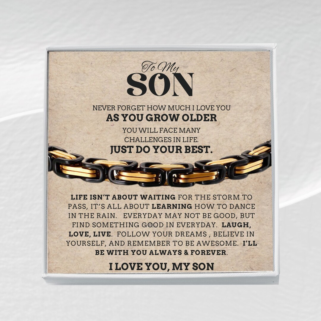 To My Son Bracelet Gift, Mom to Son Gift, College Grad Gift for My Son