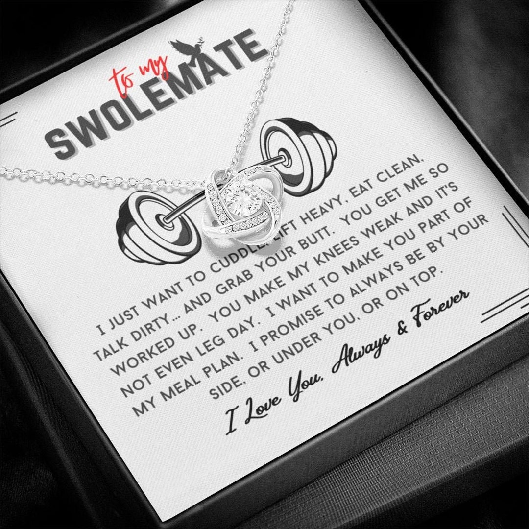 To My Swolemate Necklace With Funny Love Message Card, Soulmate
