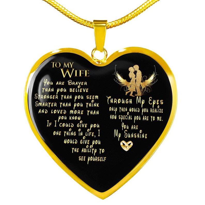 Wife Heart Necklace Thoughtful Gifts For Wife To My Wife Necklace I Love You Wife Anniversary Gift Personalized Gifts For Wife Birthday