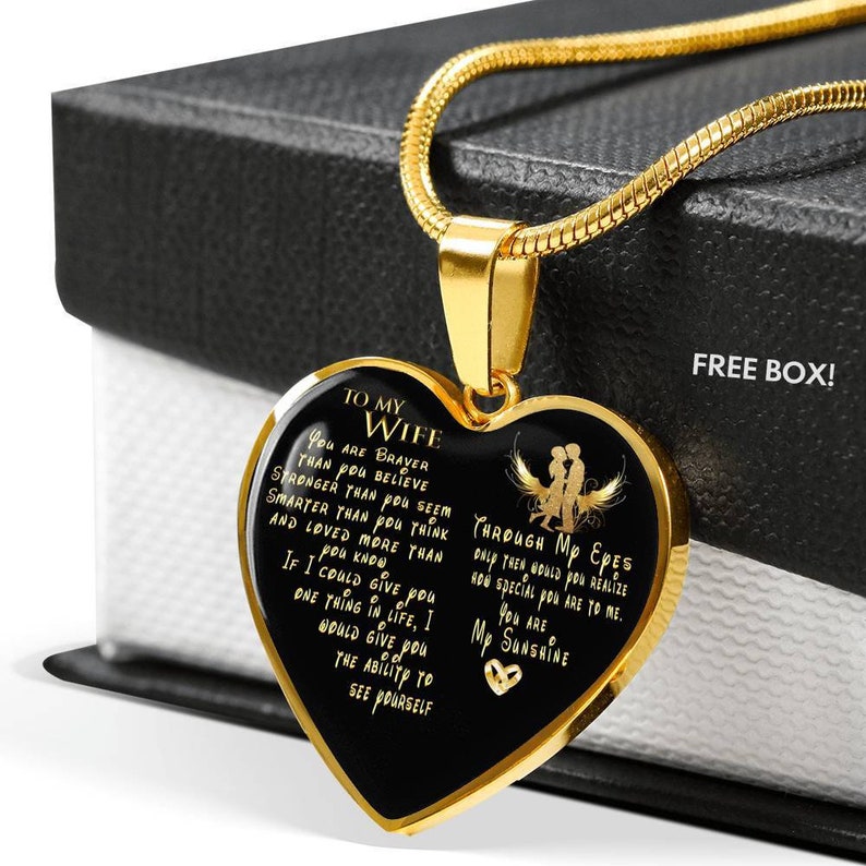 Wife Heart Necklace Thoughtful Gifts For Wife To My Wife Necklace I Love You Wife Anniversary Gift Personalized Gifts For Wife Birthday