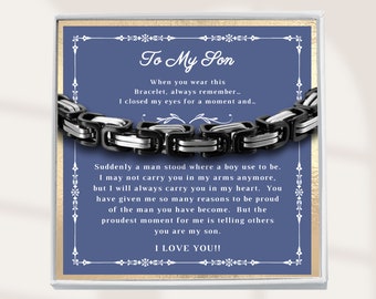 To My Son Bracelet Gift, Wedding Gift For Son, Graduation Gift For Son, Mom To Son Gift from Mom, Dad, Christmas Gift, Birthday Gift for Him