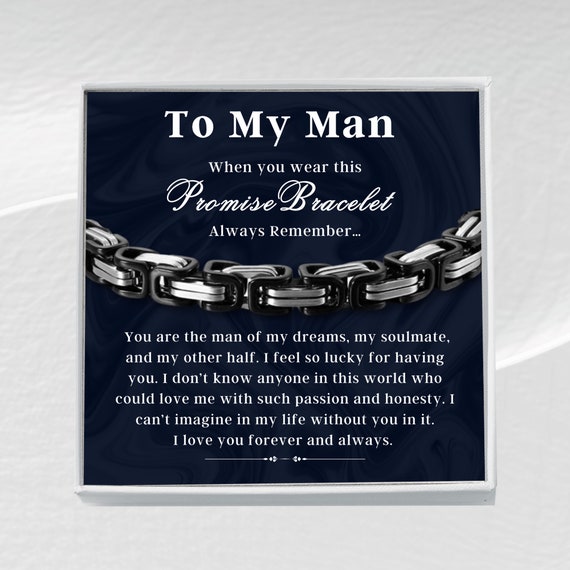 My Man Bracelet Love You Forever Birthday Gift for Boyfriend Husband  Anniversary