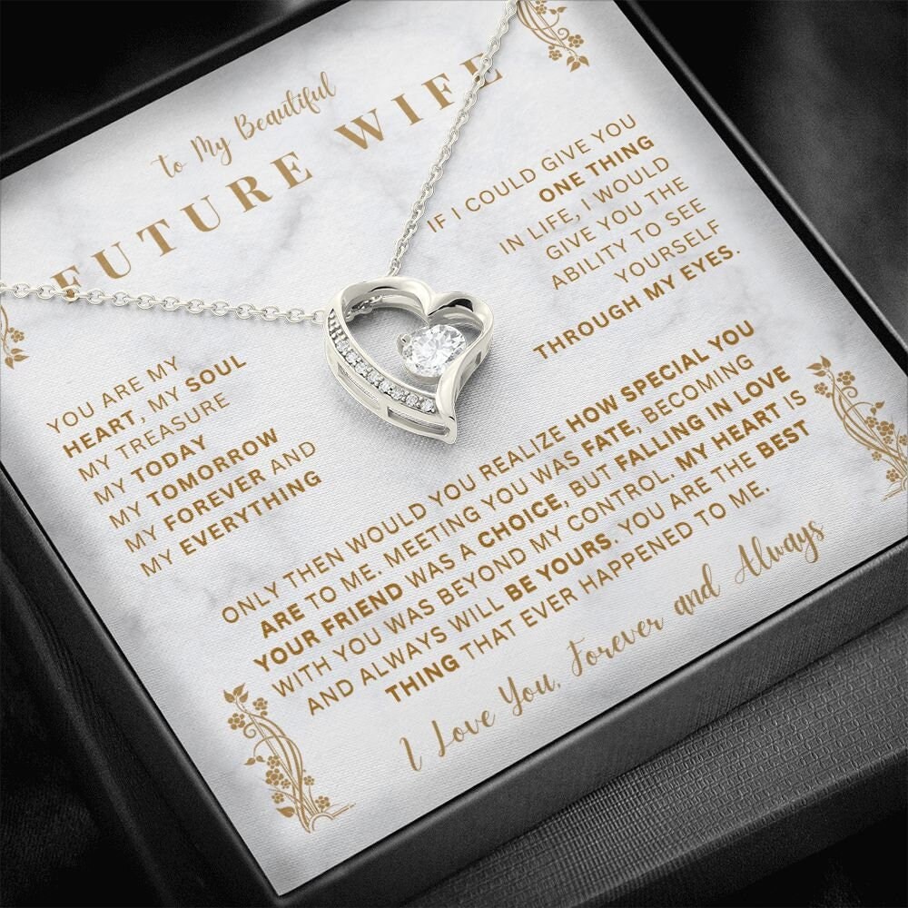 To My Beautiful Future Wife Necklace Engagement Gifts for Fiance