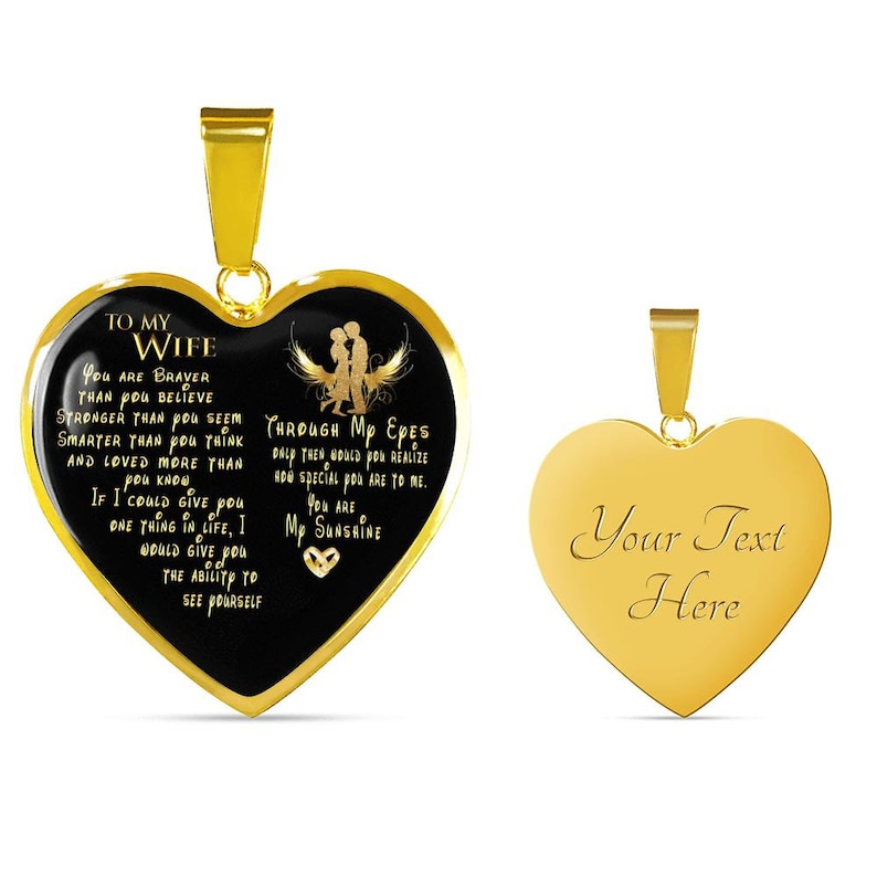 Wife Heart Necklace Thoughtful Gifts For Wife To My Wife Necklace I Love You Wife Anniversary Gift Personalized Gifts For Wife Birthday