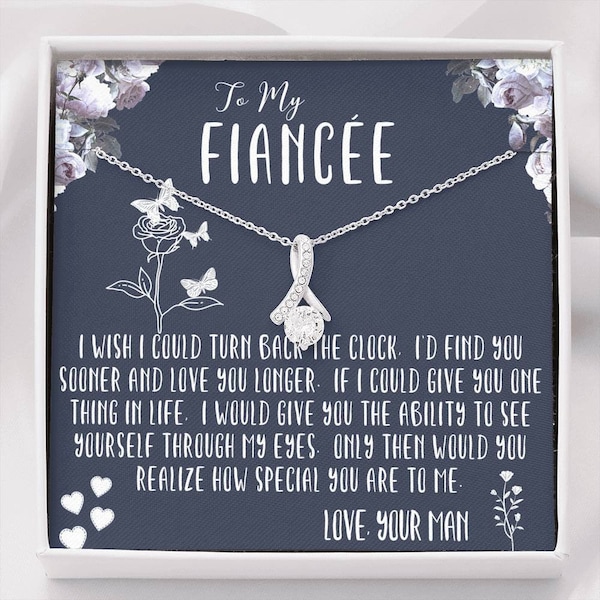 To My Fiance Necklace, Bride to be Gift, Necklace for Fiancee, Engagement Gift For Her, Future Wife Birthday Gift, Romantic Fiancee Jewelry