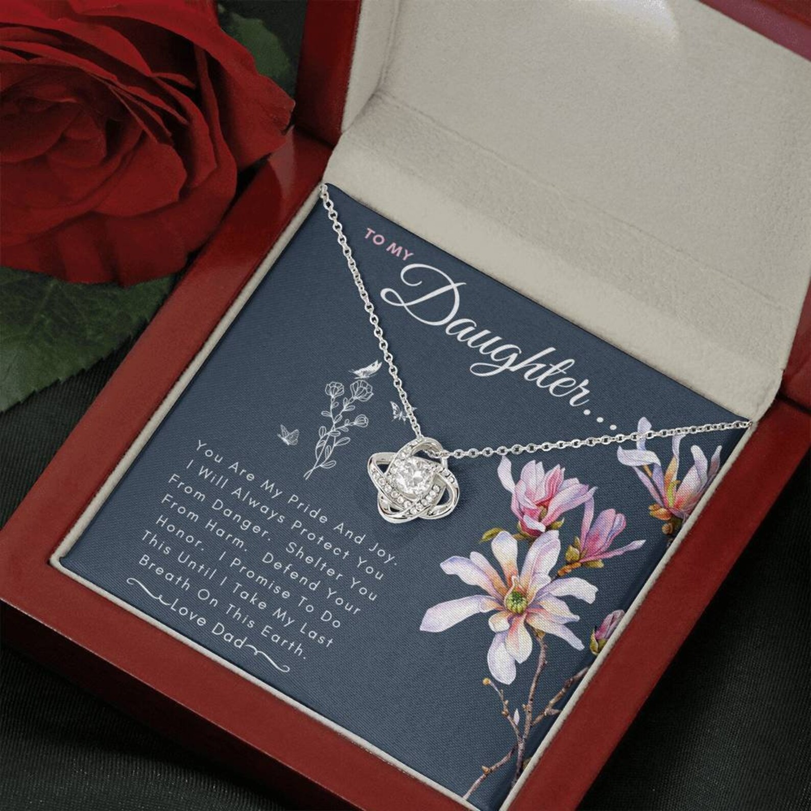 To My Daughter Necklace With Message Cardgift for Daughter Etsy