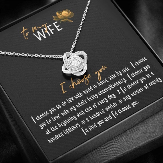 To My Wife Necklace With Message Card, Wife Gift From Husband, Anniversary  Gift for Wife, Sentimental Gift for Wife, Birthday Gift for Wife 