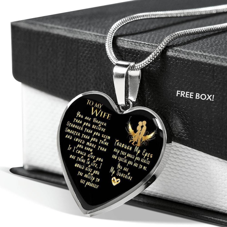 Wife Heart Necklace Thoughtful Gifts For Wife To My Wife Necklace I Love You Wife Anniversary Gift Personalized Gifts For Wife Birthday