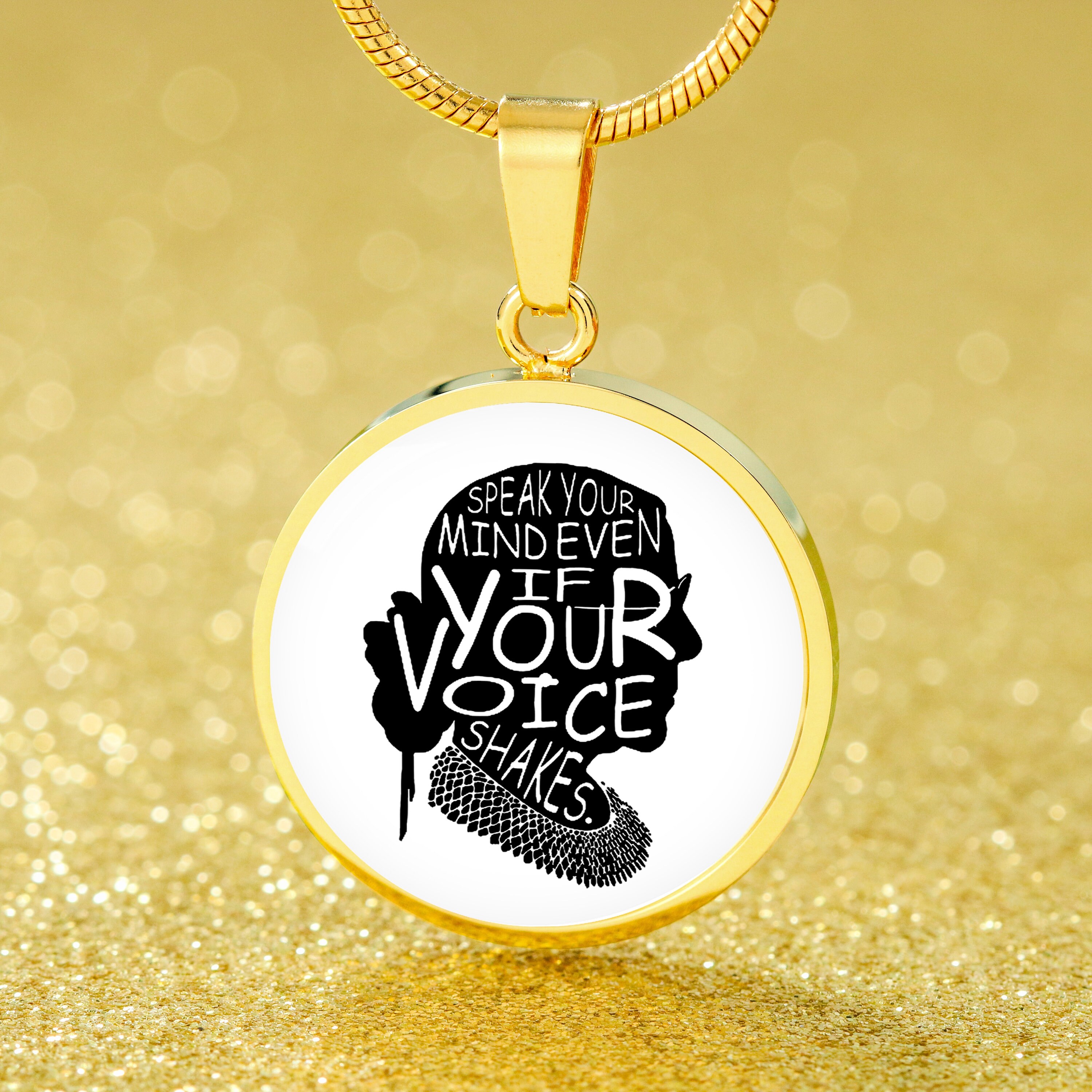 Ruth Bader Ginsburg Necklace Speak Your 