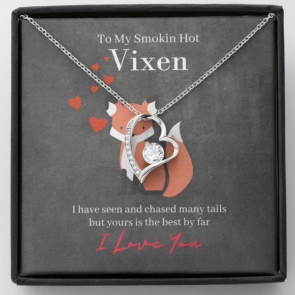 To My Smokin Hot Vixen Necklace, Soulmate Gift, Wife Jewelry, Jewelry Gift For Her, Gift For Girlfriend, Love Necklace Gifts, Anniversary