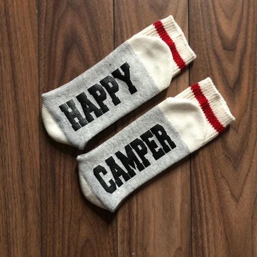 Happy Camper Socks Camping Love the Outdoors Gifts for - Etsy