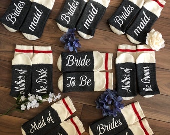 Cadeaux de demoiselle d’honneur - Chaussettes de mariée - Cadeau de proposition de fête nuptiale - Mariage - Chaussettes amusantes - Mariée à être - Proposition de fête de mariage