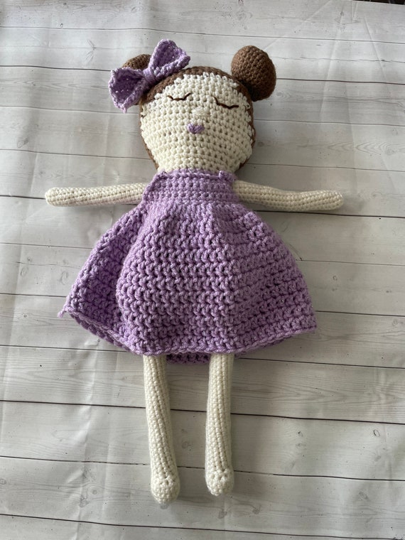 Crochet Rag Doll Purple Hair Anime Inspired Doll Plushie Magical
