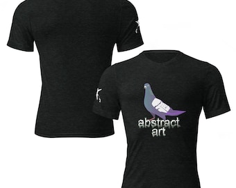 Abstract Art Pigeon T-Shirt: Front & Sleeve Graphic Tee
