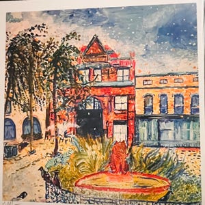 Savannah Georgia | Signed and Numbered Print | Pop Impressionist | Southern Cityscapes| Pigeon City Collection