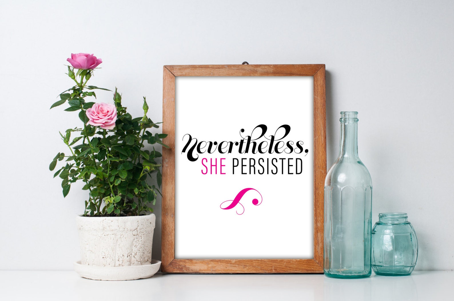 Nevertheless She Persisted Printable Wall Art Print in White - Etsy
