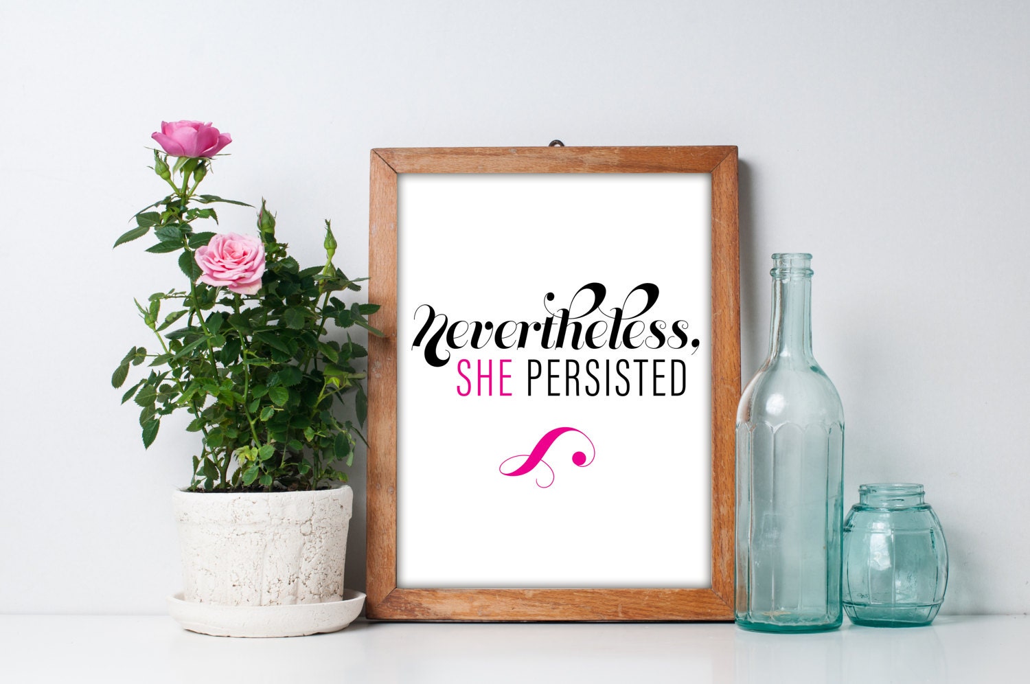 Nevertheless She Persisted Printable Wall Art Print in White - Etsy