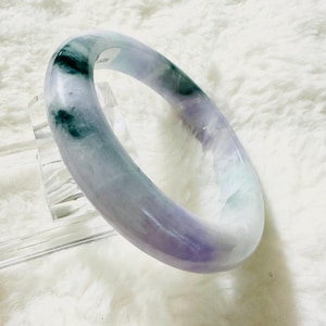Purple Jadeite Jade Bangle (59.2mm) - Authentic with Natural Lines