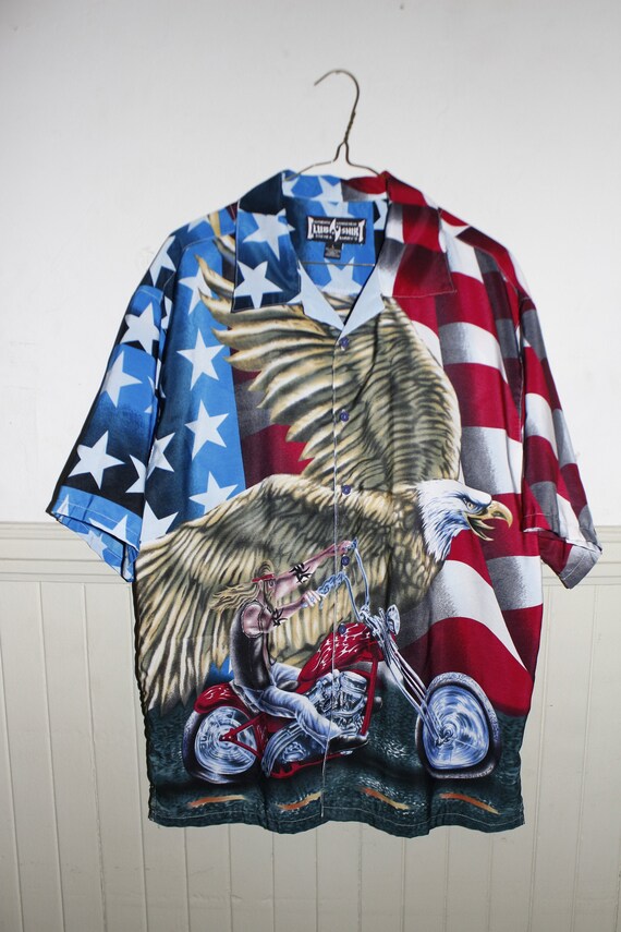 USA American Motorcycle Button Up UNISEX Shirt
