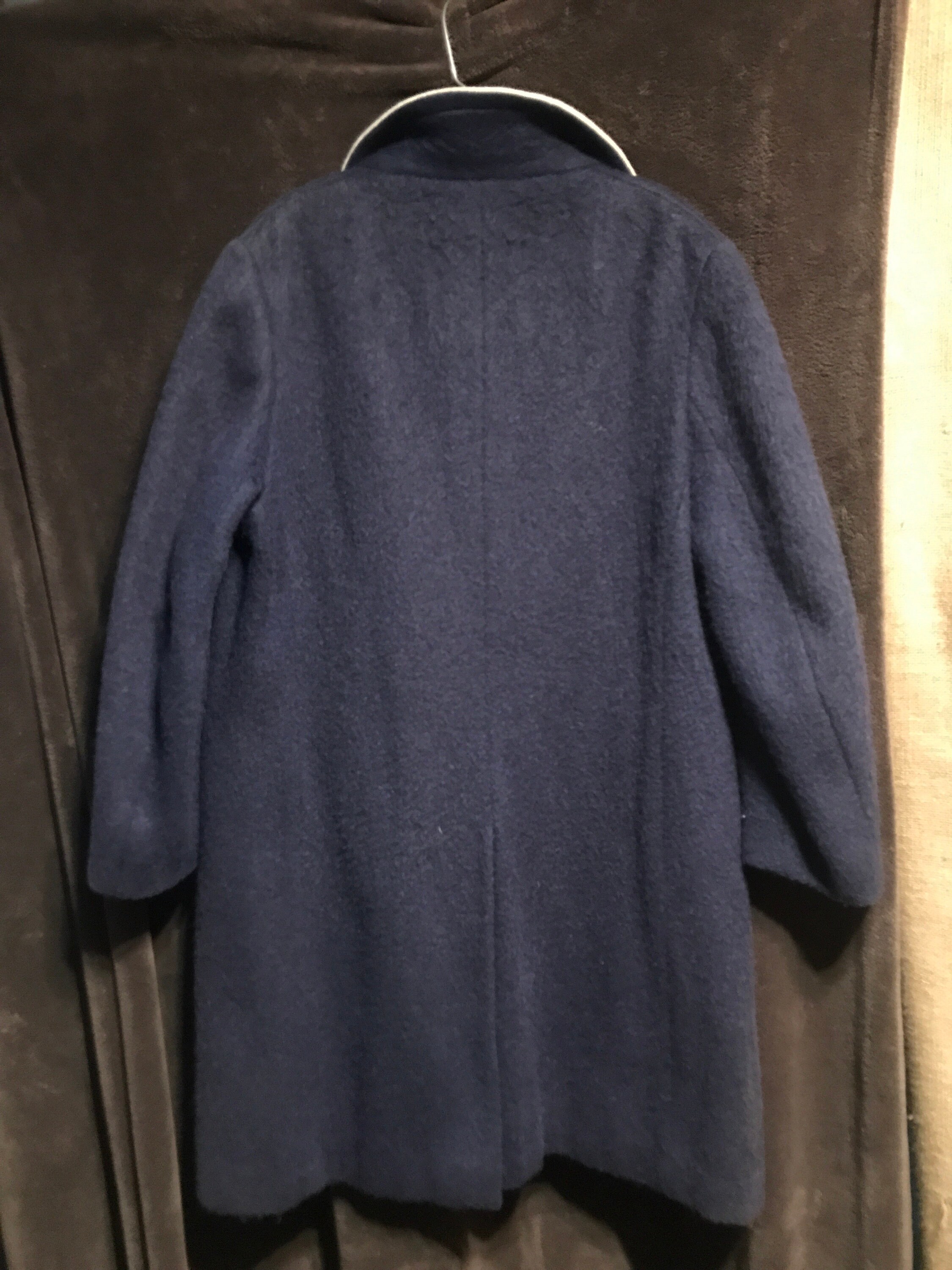 Miss Lodenfrey Vintage Mohair Wool Trenchcoat Lined Rare Jacket Navy W ...