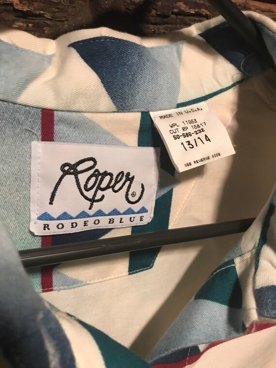 Chemise vintage Roper Cowboy Print, cactus, cheval, boutons en métal, homme petit à moyen, grand garçon - France