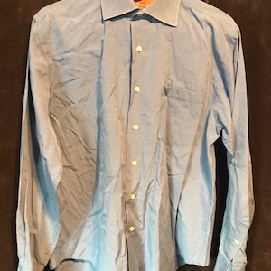 Pette Ponti designer dress shirt light blue size medium used