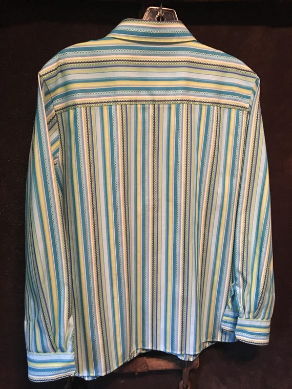 Vintage womens Foxcroft size 14p rainbow striped … - image 5