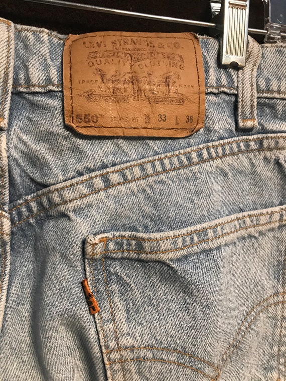 Levis orange tab vintage 550 jeans relaxed fit li… - image 3