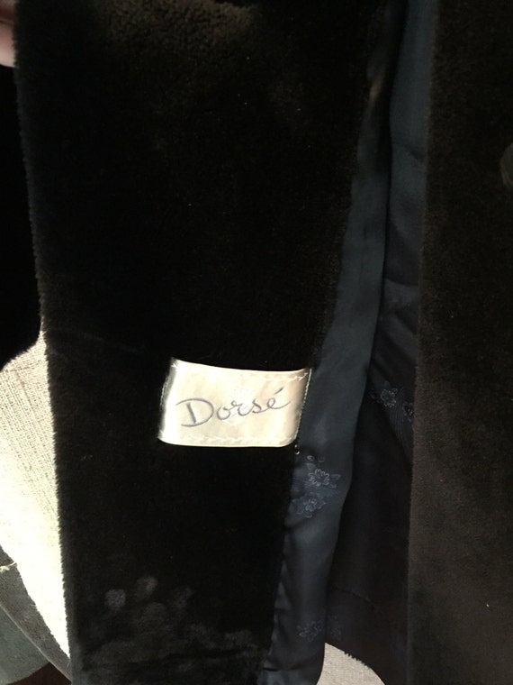 Vintage Dorse Fur Collar Jacket Dress Coat 50s or… - image 4