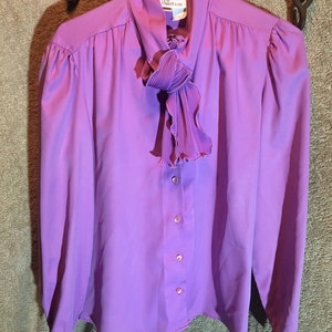 Womens Levis Strauss vintage purple button down top with tie neck size medium rare western top