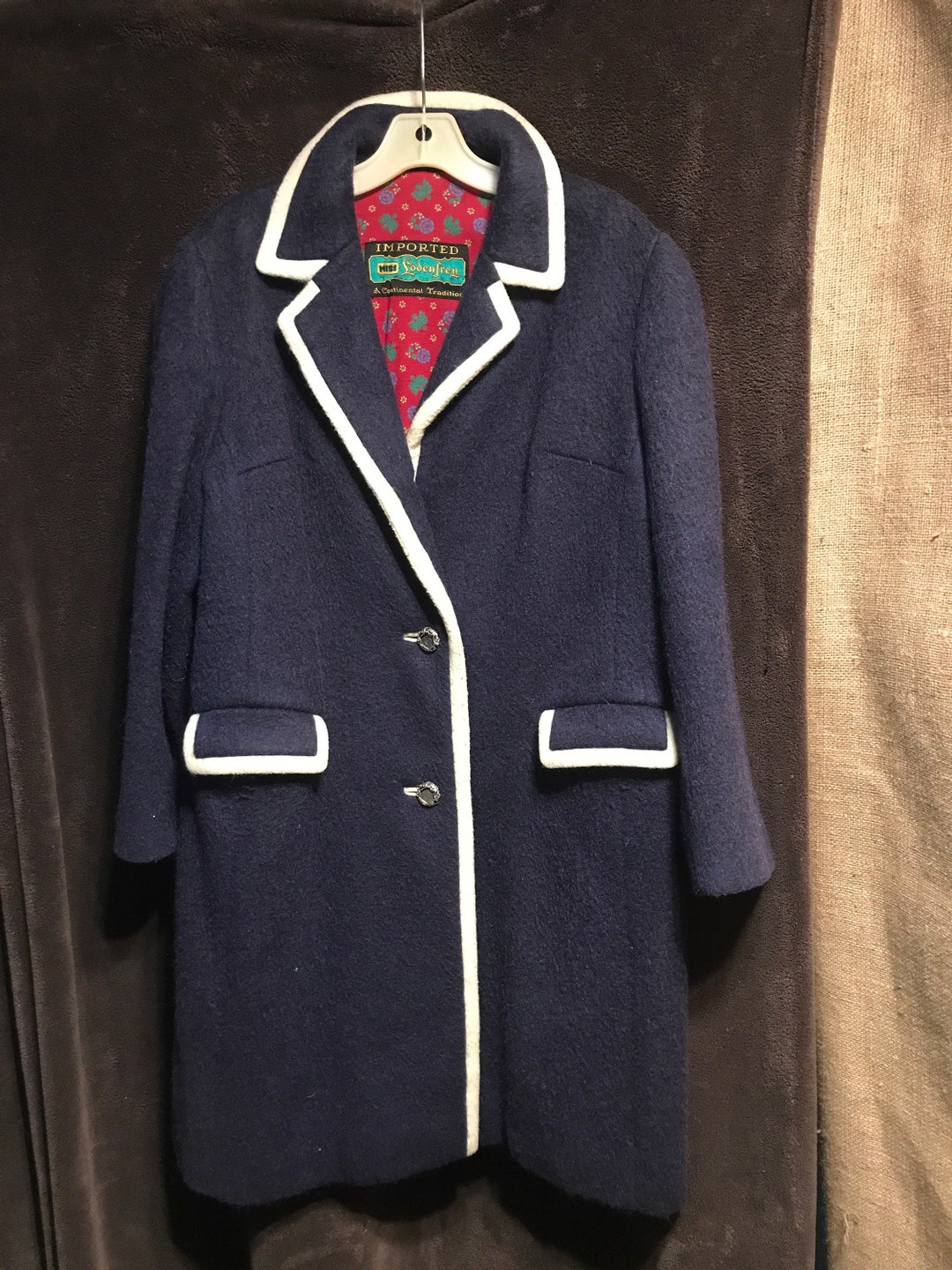 Miss Lodenfrey Vintage Mohair Wool Trenchcoat Lined Rare Jacket