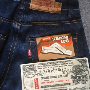 Rare deadstock levis 1970&#39;s denim size 26x32 straight leg jeans red tab see oics cool selvedge 720-0217