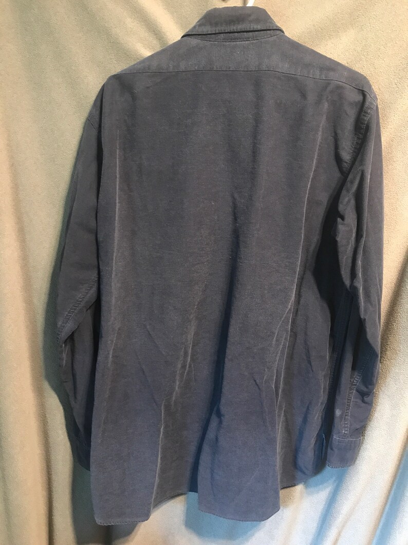 Vintage LL Bean navy button down hunting camping shirt
