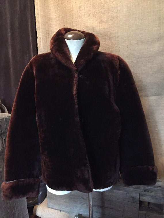 Handmade faux fur 50s or 60s coat - image 1