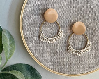 The Mali Crochet Scalloped Hoops | Boho Earrings | Summer Earrings | Lace Earrings