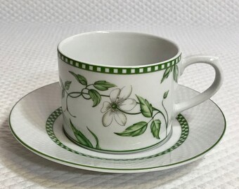 Cafe Fleur cup and saucer set by Royal Worcester, decorated in England.