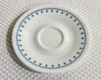 Vintage Corelle Blue Snowflake Garland  6 1/4" diameter saucer