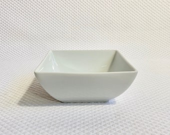 Crate and Barrel 6 inch square soup and cereal bowl, white porcelain