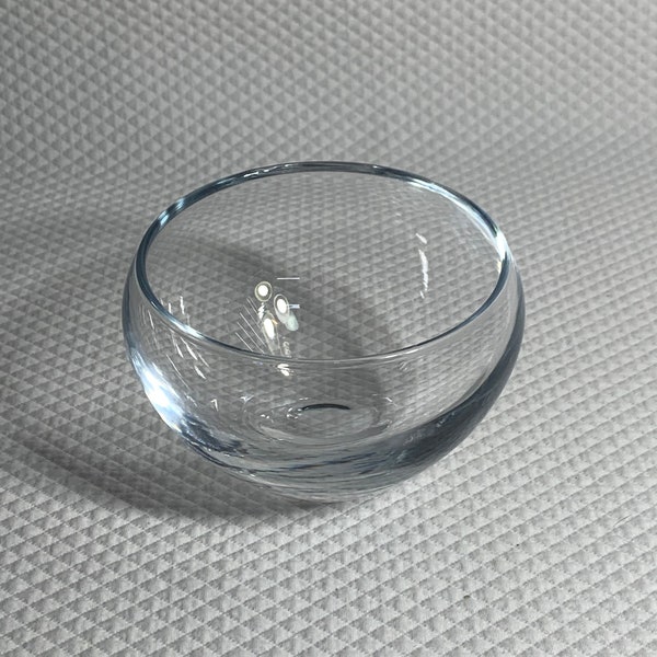 Beautiful clear glass floating floral bowl vase or terrarium planter.