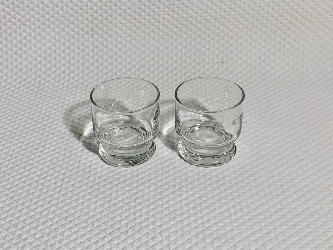 Set of 2 Vintage Princess House Crystal Heritage Etched Punch Glasses