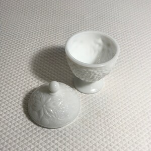 Vintage Avon Milk Glass floral motif candy dish