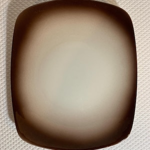 Vintage 1940's Orchard Ware (Americana pattern) Dinner Plate or serving platter in cocoa brown. Made in the USA.