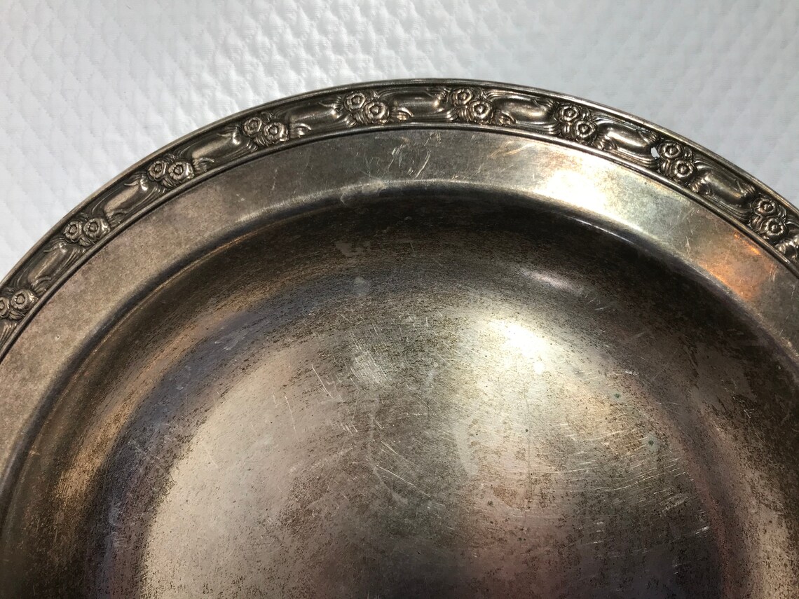 Vintage Oneida Silversmith Silver Plated Shallow Footed Bowl Etsy