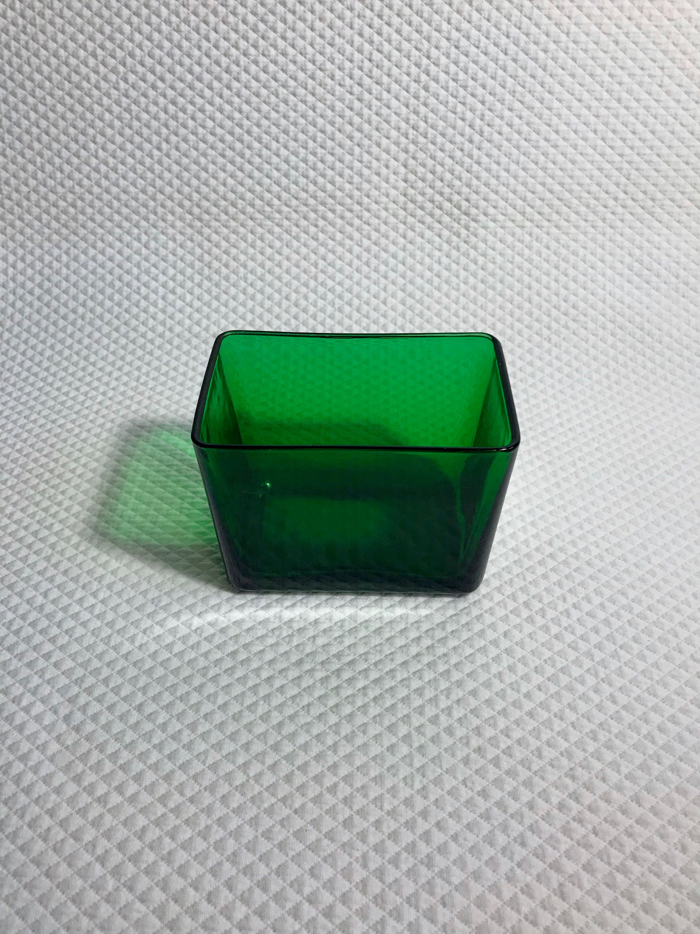 Vintage Emerald Green Pressed Glass Vase Made in USA Etsy