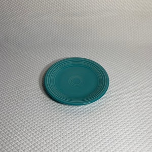 Turquoise Fiesta Ware 7 1/4&quot; plate Homer Laughlin China, Made in USA.