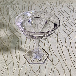 Vintage pressed heavy glass compote or footed candy dish