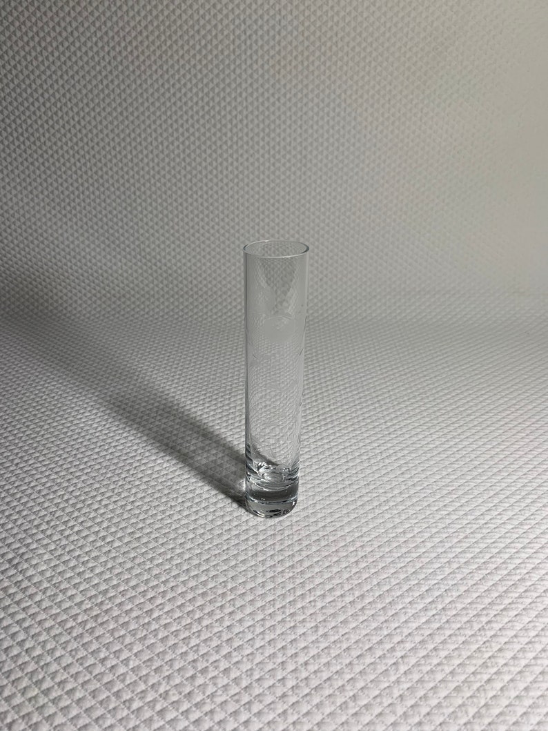 Vintage Etched Glass Cylinder Bud Vase in Clear Glass Measures Etsy