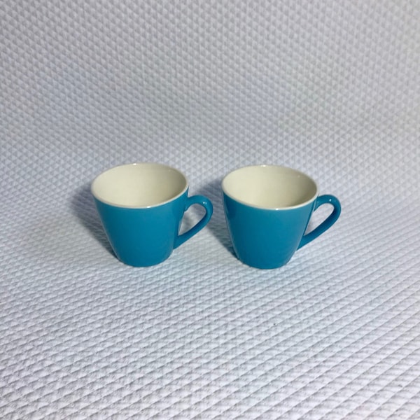 Set of 2 vintage tea or coffee cups in robin's egg blue.